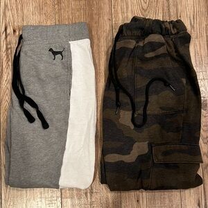 PINK Victoria's Secret Gray and Brown Sweatpants Joggers